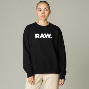G-Star Black Crewneck with White RAW Print
